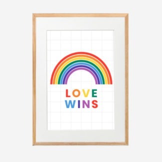 Love Wins - Tranh khung kính gỗ sồi treo tường 30x42cm