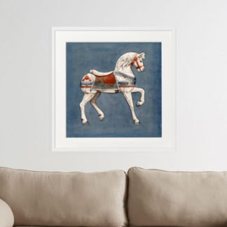 Tranh ngựa gỗ trắng - Carousel Horse - Tranh canvas danh họa Henry Murphy