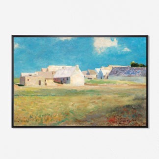Tranh canvas phong cảnh ngoại ô miền quê nắng vàng trời xanh - Odilon Redon