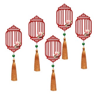 Bộ 5 Kim Hoa Đăng - Dây treo trang trí Tết, phụ kiện treo cây màu đỏ | 5KHDD