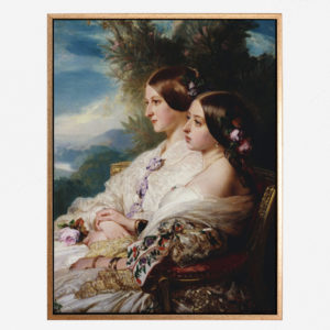 The cousins- Queen Victoria and Victoire, Duchesse de Nemours - Tranh canvas treo tường Franz Xaver Winterhalter