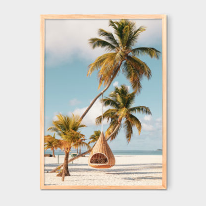 Tranh phong cảnh cây dừa bên bãi biển