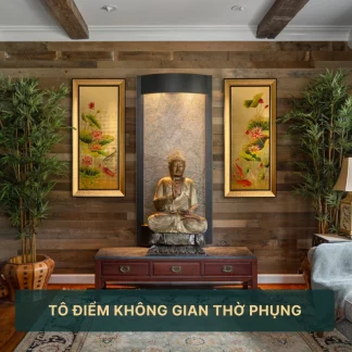 bộ 2 tranh cá chép hoa sen Liên ngư phòng thờ