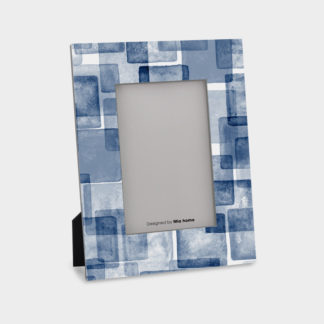 Blue square 10x15- Khung ảnh đẹp để bàn sơn mài hoạ tiết hình vuông | quà tặng sinh nhật, khung ảnh gia đình- KSM03A