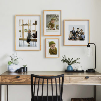 All happy families | Bộ khung ảnh treo tường 4 bức, gỗ sồi tự nhiên