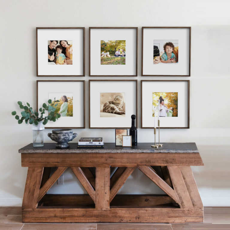 My Home | Bộ khung ảnh treo tường trang trí nhà 6 bức, gỗ sồi nâu - MH6B