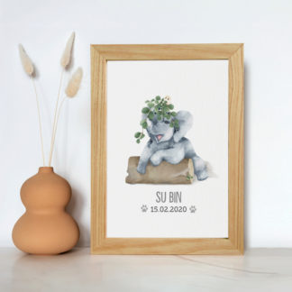 Little Elephant - Postcard in tên theo yêu cầu