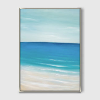 Biển xanh - Tranh sơn dầu phong cảnh biển thanh bình 60x80cm - 29637