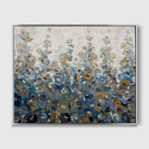 Cánh đồng hoa - Tranh sơn dầu hiện đại trừu tượng màu xanh 80x100