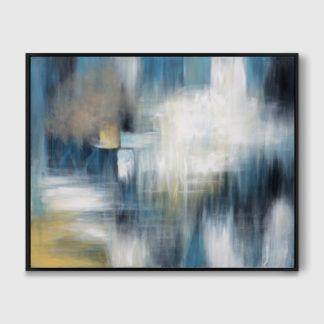 Blue abstract - Tránh sơn dầu trừu tượng tông màu xanh tươi mát 60x80cm - 29571