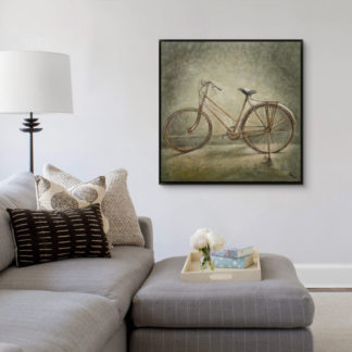 Bicycle - Tranh sơn dầu xe đạp cổ 100x100