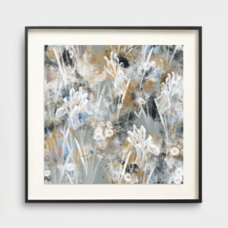 Tranh trừu tượng khung kính vườn hoa xám trắng - KK 143206