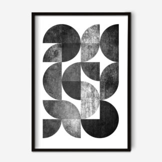 Tranh trừu tượng mảng khối trắng đen phong cách Scandinavian - KK 143685