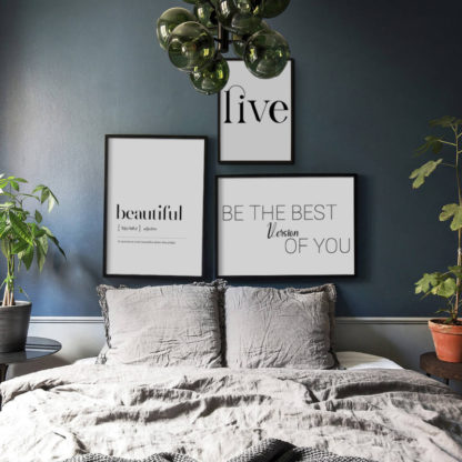 tranh typo live, be the best, beautiful 3