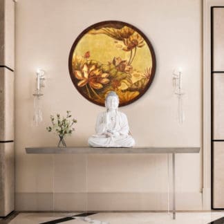 Nhật liên hoa - Tranh sen tròn phòng thờ