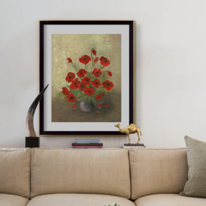 tranh khung kính hoa poppy 50x70 cm 3