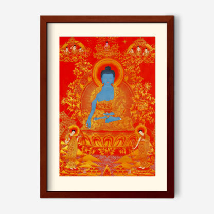 Tranh Phật màu đỏ 1 50x70