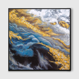 Golden river - Tranh vẽ trừu tượng sơn dầu dát vàng