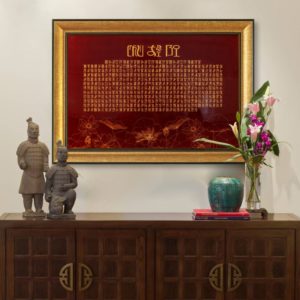 Tranh Chú Đại Bi sơn mài dát vàng treo bàn thờ Phật