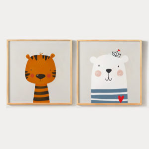Hổ và gấu - Bộ 2 tranh cho phòng bé