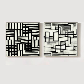 BnW no. 1 - Tranh canvas trắng đen geometry đương đại