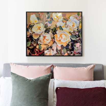 Romantic Flowers - Tranh sơn dầu hoa vàng treo tường phòng khách, phòng ngủ