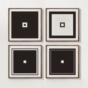 Basic squares - Bộ 4 tranh khung kính hình học