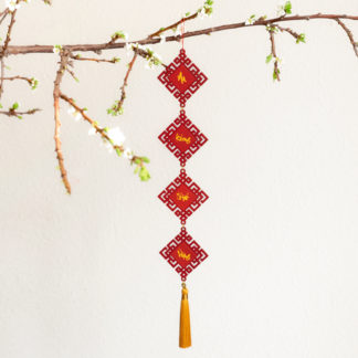 An Khang Thịnh Vượng - Liễn treo tết, dây treo tết màu đỏ trang trí cây đào, trang trí cây mai - AKTVD