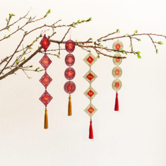 An Khang Thịnh Vượng - Liễn treo tết, dây treo tết màu đỏ trang trí cây đào, trang trí cây mai - AKTVD