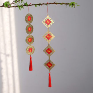 An Khang Thịnh Vượng- Liễn treo tết, dây treo tết màu vàng trang trí cây đào, trang trí cây mai - AKTVV