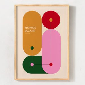 Bauhaus Colors - Tranh khung kính phong cách Bauhaus ấn tượng