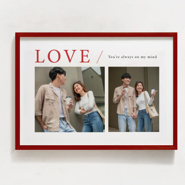 Khung ảnh gia đình Love You 2 thiết kế in hình theo yêu cầu