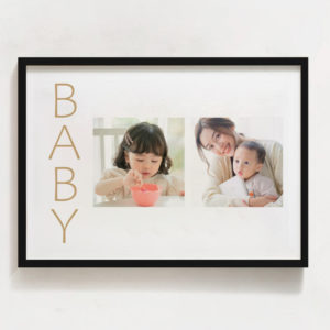 Khung ảnh gỗ gia đình Baby thiết kế in ảnh theo yêu cầu