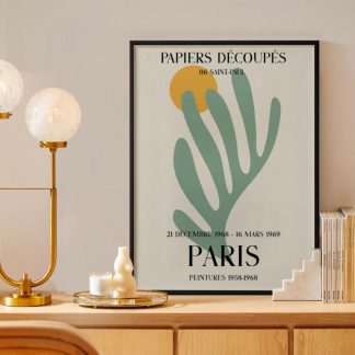 Decoupes - Poster san hô xanh lá khung kính