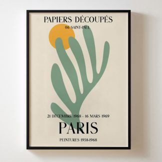 Decoupes - Poster san hô xanh lá khung kính