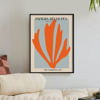 Decoupes - Poster san hô cam khung kính