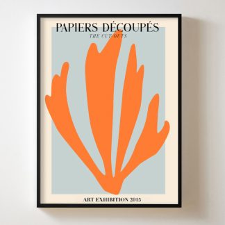 Decoupes - Poster san hô cam khung kính