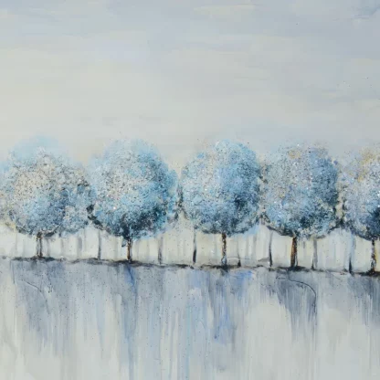 Bóng cây bên hồ - Bộ 2 tranh canvas phong cảnh treo tường phòng khách hiện đại - Hình ảnh 3