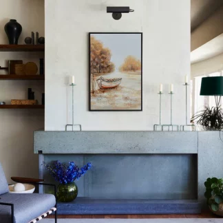 Bến vắng cuối thu - Tranh canvas phong cảnh