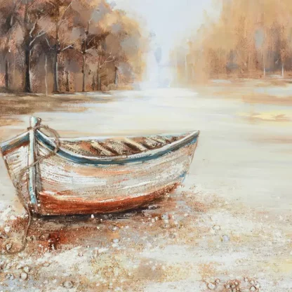 Bến vắng cuối thu - Tranh canvas phong cảnh - Ảnh 3