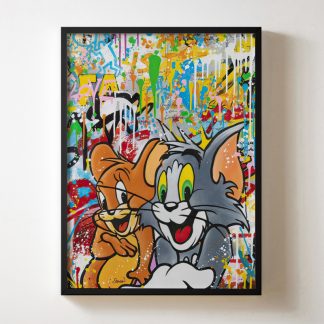 Tom and Jerry - Tranh pop art hoạt hình in canvas treo tường