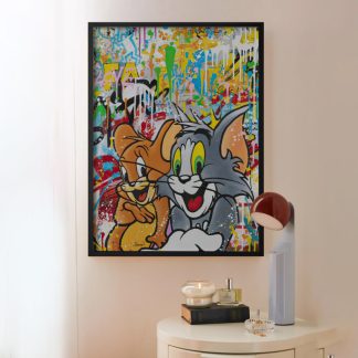 Tom and Jerry - Tranh pop art hoạt hình in canvas treo tường