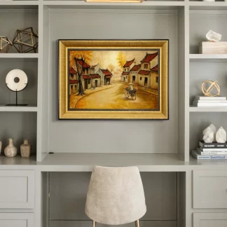 Tranh phố cổ hà nội sơn mài 60x90