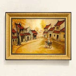 Tranh phố cổ hà nội sơn mài 60x90