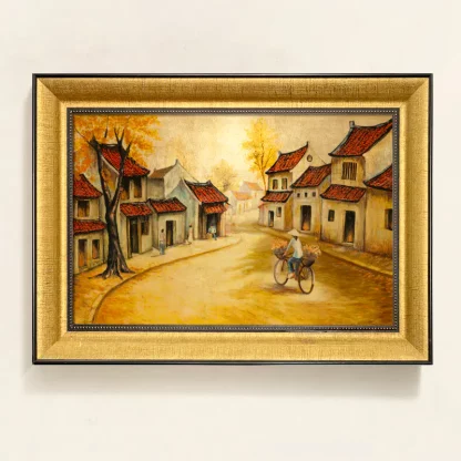 Tranh phố cổ hà nội sơn mài 60x90