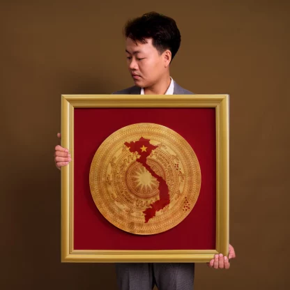 Tranh Trống Đồng sơn mài Non Sông Hoạ đồ