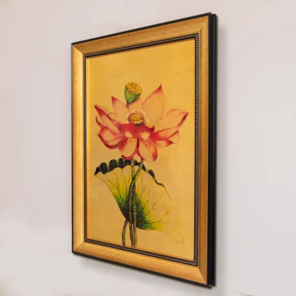 hồng liên hoa sen quà tặng sơn mài dát vàng 40x60 2