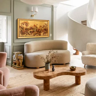 liền khối kim liên vạn phúc tranh hoa sen sơn mài 1