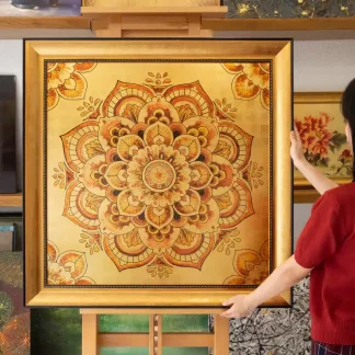mandala vuông tranh bàn thờ sơn mài 3