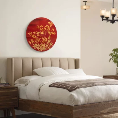 tranh Lá ngọc cành vàng sơn mài treo phòng ngủ